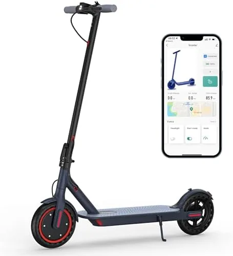 maxshot electric scooter 85 10 14 tire 161922 mph top speed 12162127284950 miles long range folding escooter for adults and kids with seat bag dual braking dual suspension app